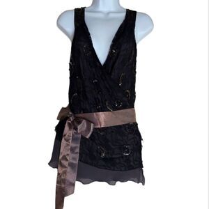 Yaya Layered Lace Beaded & Silk Sash